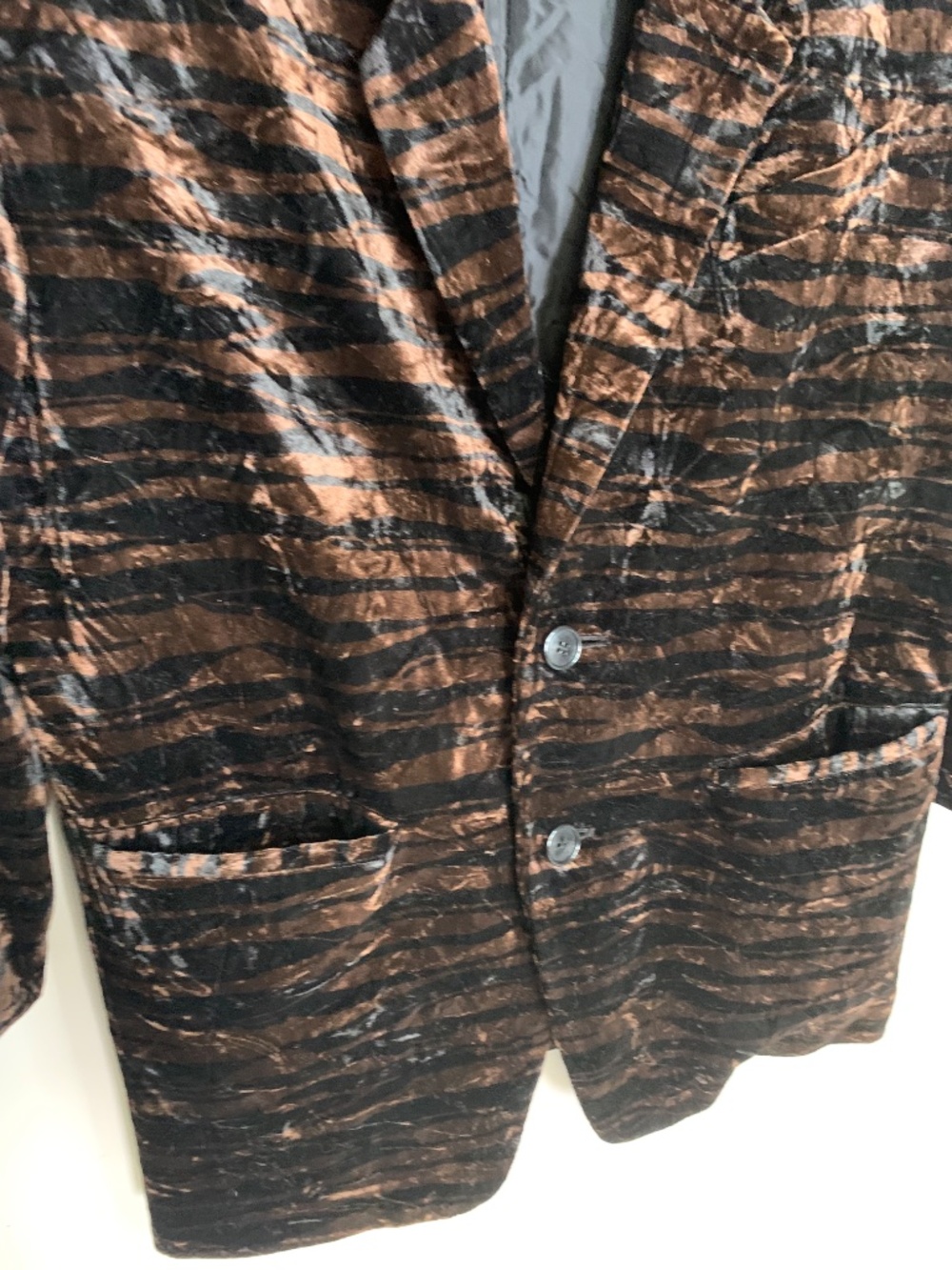 Vintage From Alice Velvet Tiger Striped Blazer M - Picture 7 of 8